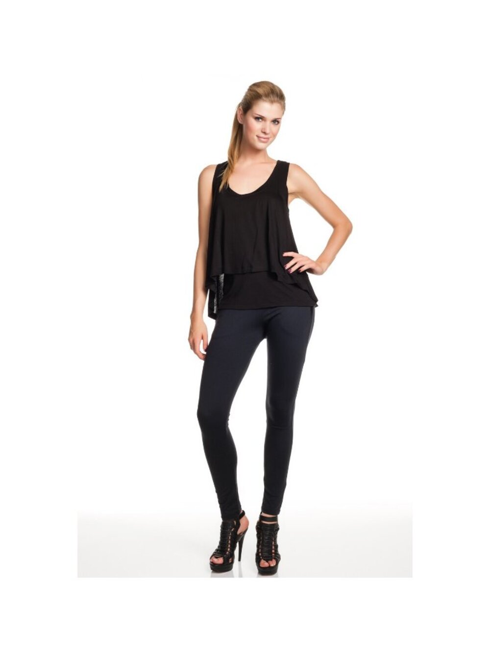 Robert Rodriguez Must Have Double Layer Black Top Shirt Racerback Tank NWT